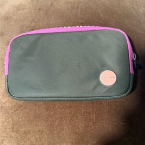 Green and Pink ShortyLOVE large zip around wallet